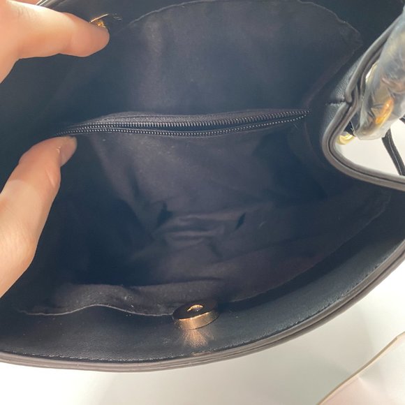 NWT AOTA Black Vegan Crocodile Handbag/Crossbody Purse - Picture 9 of 13